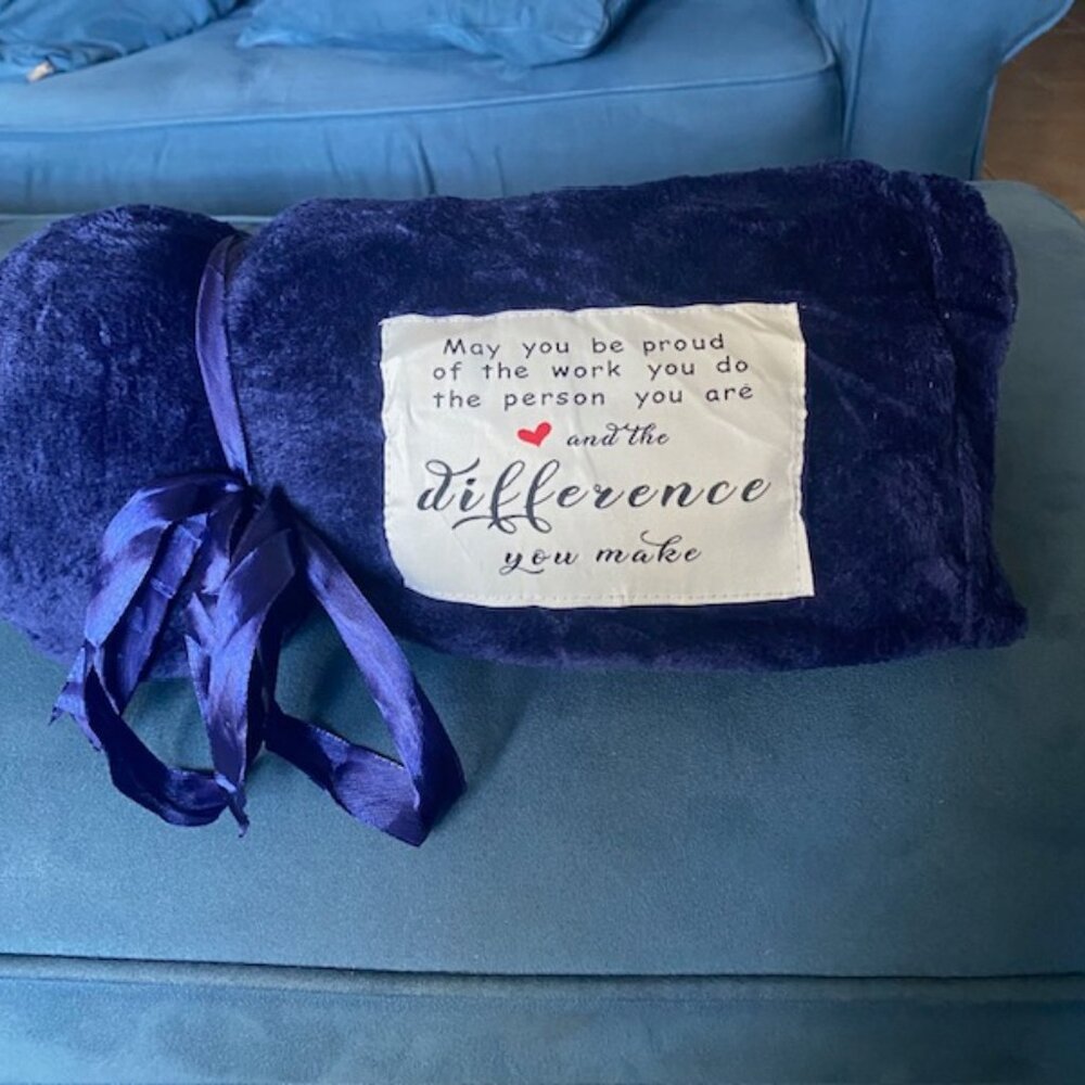 Navy blue throw blanket